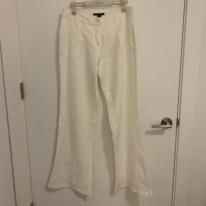 Theory Wide Leg White Linen Pants - size 6